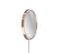 Occhio Mito Sfera Corda 40, espejo iluminado LED, cabeza oro rosa/cable gris oscuro/enchufe Typ F