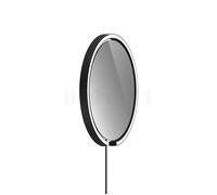 Occhio Mito Sfera Corda 40, espejo iluminado LED - gris tintado, cabeza negro mate/cable negro - tipo de enchufe C