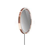 Occhio Mito Sfera Corda 40, espejo iluminado LED - gris tintado, cabeza oro rosa/cable negro/enchufe Typ F