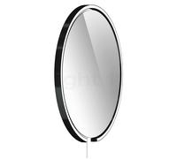 Occhio Mito Sfera Corda 60, espejo iluminado LED, cabeza black phantom/cable blanco/tipo de enchufe F - Occhio Air