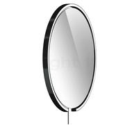 Occhio Mito Sfera Corda 60, espejo iluminado LED, cabeza black phantom/cable gris oscuro/enchufe Typ F