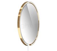 Occhio Mito Sfera Corda 60, espejo iluminado LED, cabeza bronce/cable blanco/tipo de enchufe F - Occhio Air