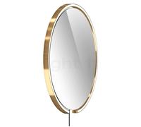 Occhio Mito Sfera Corda 60, espejo iluminado LED, cabeza bronce/cable gris oscuro/enchufe Typ F