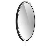 Occhio Mito Sfera Corda 60, espejo iluminado LED, cabeza negro mate/cable negro/tipo de enchufe F - Occhio Air