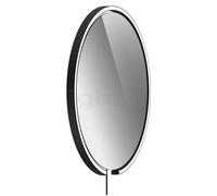 Occhio Mito Sfera Corda 60, espejo iluminado LED - gris tintado, cabeza negro mate/cable negro/tipo de enchufe F