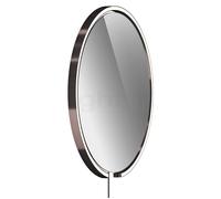 Occhio Mito Sfera Corda 60, espejo iluminado LED - gris tintado, cabeza phantom/cable gris oscuro/enchufe Typ F