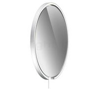 Occhio Mito Sfera Corda 60, espejo iluminado LED - gris tintado, cabeza plateado mate/cable blanco/tipo de enchufe F