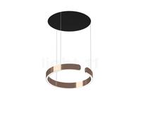 Occhio Mito Sospeso 40 Variabel Up Lusso Table, lámpara de suspensión LED, cabeza oro rosa/florón cuero negro - 2.700-4.000 K - Occhio Air