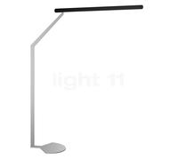 Occhio Mito Terra 3D, lámpara de pie LED, cabeza negro mate/cuerpo plateado mate