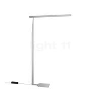Occhio Mito Terra Variabel, lámpara de pie LED, cabeza plateado mate/cuerpo plateado mate