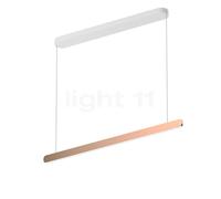 Occhio Mito Volo 100 Var Up Table, lámpara de suspensión LED, cabeza oro rosa/florón blanco mate - 2.700-4.000 K - Occhio Air