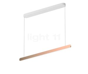 Occhio Mito Volo 100 Var Up Table, lámpara de suspensión LED, cabeza oro rosa/florón blanco mate - 2.700-4.000 K - Occhio Air