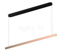 Occhio Mito Volo 140 Var Up Room, lámpara de suspensión LED, cabeza oro rosa/florón negro mate - 2.700-4.000 K