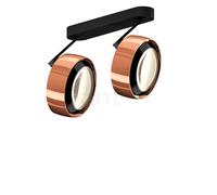 Occhio Più Alto 3d Doppio Volt C80, foco LED 2 focos, cabeza oro rosa/florón negro mate/cubierta negro - 2.700 K
