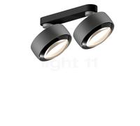 Occhio Più Alto Doppio Volt C80, foco 2 focos, cabeza cromo mate/florón negro mate/cubierta negro - 2.700 K