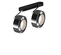 Occhio Più R Alto 3d Doppio Volt B, foco LED 2 focos, cabeza cromo brillo/florón negro mate/cubierta cromo brillo - 2.700 K