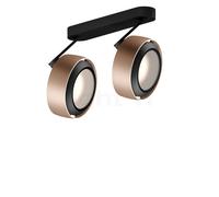 Occhio Più R Alto 3d Doppio Volt S100, foco LED 2 focos, cabeza dorado mate/florón negro mate/cubierta negro mate - 2.700 K