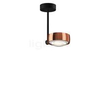 Occhio Sento Faro 20 Up E, lámpara de techo LED, cabeza oro rosa/cuerpo negro mate/florón negro mate - 2.700 K - Occhio Air