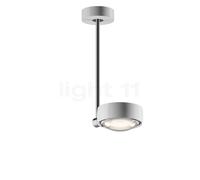 Occhio Sento Faro 30 Up E, lámpara de techo LED, cabeza blanco brillo/cuerpo cromo brillo/florón blanco brillo - 3.000 K - Occhio Air