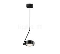 Occhio Sento Filo 180 Fix Up D, lámpara de suspensión LED, cabeza black phantom/cuerpo negro mate/florón negro mate - 3.000 K - Occhio Air