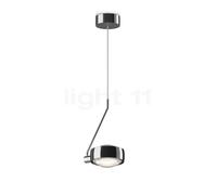 Occhio Sento Filo 180 Fix Up D, lámpara de suspensión LED, cabeza cromo brillo/cuerpo cromo brillo/florón cromo brillo - 3.000 K