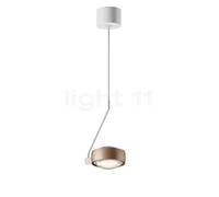 Occhio Sento Filo Var Up D, lámpara de suspensión LED, cabeza dorado mate/cuerpo blanco mate/florón blanco mate - 3.000 K - Occhio Air