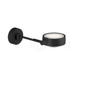 Occhio Sento Letto 20 Up E, lámpara de pared LED izquierda, cabeza negra mate/cuerpo negro mate/soporte negro mate - 2.700 K