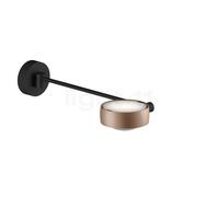 Occhio Sento Letto 40 Up E, lámpara de pared LED derecha, cabezal dorado mate/cuerpo negro mate/soporte negro mate - 3.000 K - Occhio Air