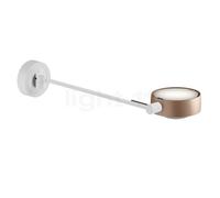 Occhio Sento Letto 40 Up E, lámpara de pared LED izquierda, cabeza dorado mate/cuerpo blanco mate/soporte blanco mate - 3.000 K - Occhio Air