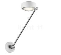 Occhio Sento Parete Singolo 40 Up D, lámpara de pared LED, cabezal blanco brillo/cuerpo cromo brillo/soporte blanco brillo - 2.700 K