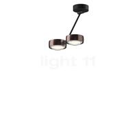Occhio Sento Soffitto Doppio 30 Up E, lámpara de techo LED 2 focos, cabeza phantom/cuerpo negro mate/florón negro mate - 3.000 K