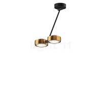 Occhio Sento Soffitto Doppio 40 Up D, lámpara de techo LED 2 focos, cabeza bronce/cuerpo negro mate/florón negro mate - 3.000 K