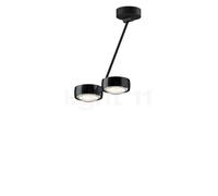 Occhio Sento Soffitto Doppio 40 Up E, lámpara de techo LED 2 focos, cabeza black phantom/cuerpo negro mate/florón negro mate - 2.700 K