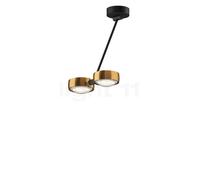 Occhio Sento Soffitto Doppio 40 Up E, lámpara de techo LED 2 focos, cabeza bronce/cuerpo negro mate/florón negro mate - 3.000 K - Occhio Air