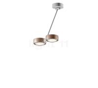 Occhio Sento Soffitto Doppio 40 Up E, lámpara de techo LED 2 focos, cabeza dorado mate/cuerpo blanco mate/florón blanco mate - 3.000 K - Occhio Air