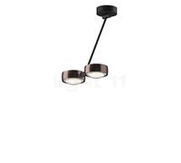 Occhio Sento Soffitto Doppio 40 Up E, lámpara de techo LED 2 focos, cabeza phantom/cuerpo negro mate/florón negro mate - 2.700 K - Occhio Air