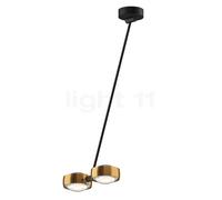 Occhio Sento Soffitto Doppio 80 Up D, lámpara de techo LED 2 focos, cabeza bronce/cuerpo negro mate/florón negro mate - 2.700 K - Occhio Air