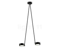 Occhio Sento Soffitto Due 100 Up D, lámpara de techo LED 2 focos, cabeza black phantom/cuerpo negro mate/florón negro mate - 3.000 K