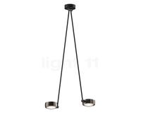 Occhio Sento Soffitto Due 100 Up E, lámpara de techo LED 2 focos, cabeza phantom/cuerpo negro mate/florón negro mate - 2.700 K - Occhio Air