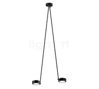 Occhio Sento Soffitto Due 125 Up E, lámpara de techo LED 2 focos, cabeza black phantom/cuerpo negro mate/florón negro mate - 2.700 K