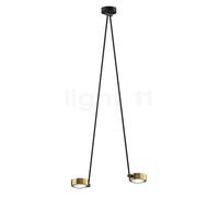 Occhio Sento Soffitto Due 125 Up E, lámpara de techo LED 2 focos, cabeza bronce/cuerpo negro mate/florón negro mate - 2.700 K - Occhio Air