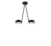 Occhio Sento Soffitto Due 40 Up D, lámpara de techo LED 2 focos, cabeza black phantom/cuerpo negro mate/florón negro mate - 3.000 K - Occhio Air