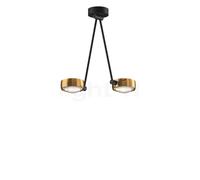 Occhio Sento Soffitto Due 40 Up E, lámpara de techo LED 2 focos, cabeza bronce/cuerpo negro mate/florón negro mate - 3.000 K