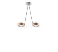 Occhio Sento Soffitto Due 40 Up E, lámpara de techo LED 2 focos, cabeza dorado mate/cuerpo blanco mate/florón blanco mate - 3.000 K - Occhio Air