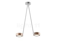 Occhio Sento Soffitto Due 60 Up E, lámpara de techo LED 2 focos, cabeza dorado mate/cuerpo blanco mate/florón blanco mate - 3.000 K