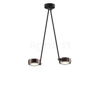 Occhio Sento Soffitto Due 60 Up E, lámpara de techo LED 2 focos, cabeza phantom/cuerpo negro mate/florón negro mate - 2.700 K - Occhio Air