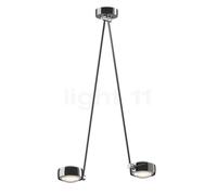 Occhio Sento Soffitto Due 80 Up D, lámpara de techo LED 2 focos, cabeza cromo brillo/cuerpo cromo brillo/florón cromo brillo - 3.000 K