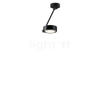 Occhio Sento Soffitto Singolo 30 Up E, lámpara de techo LED, cabeza black phantom/cuerpo negro mate/florón negro mate - 2.700 K - Occhio Air
