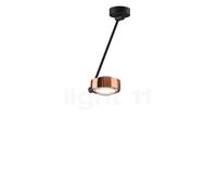 Occhio Sento Soffitto Singolo 40 Up D, lámpara de techo LED, cabeza oro rosa/cuerpo negro mate/florón negro mate - 3.000 K