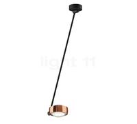 Occhio Sento Soffitto Singolo 80 Up D, lámpara de techo LED, cabeza oro rosa/cuerpo negro mate/florón negro mate - 3.000 K - Occhio Air